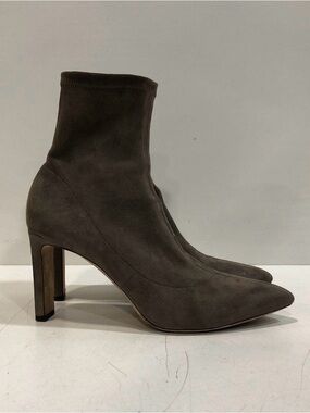 Jimmy Choo Louella Brown Suede Pointed-Toe Ankle Boots